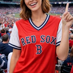 Red Sox V-Neck Jersey Shirt Size XL New